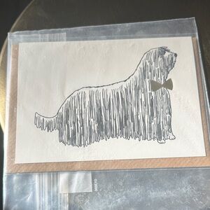 ❤️ FINAL❤️ Anthropologie Cream and Black Dog Card